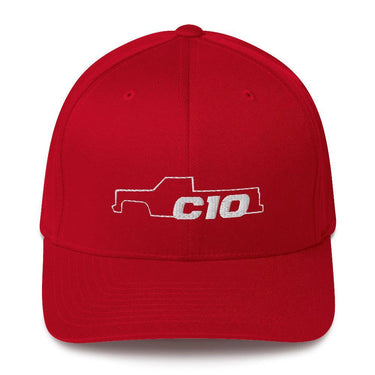 Square Body C10 Truck Flexfit Hat in red